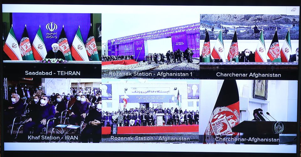مراسم افتتاح خط آهن خواف- هرات به روایت تصویر